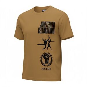 NWT HSTRY By NAS Unisex Brown Graphic Short Sleeve Tee Juneteenth Size XL